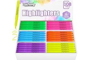 Duchong 108 Highlighters Bulk, Highlighters Assorted Colors for Adult Kids, Chisel Tip Dry-Quickly No Bleed Highlighter, Office Classroom Must Have, School Supplies for Teachers