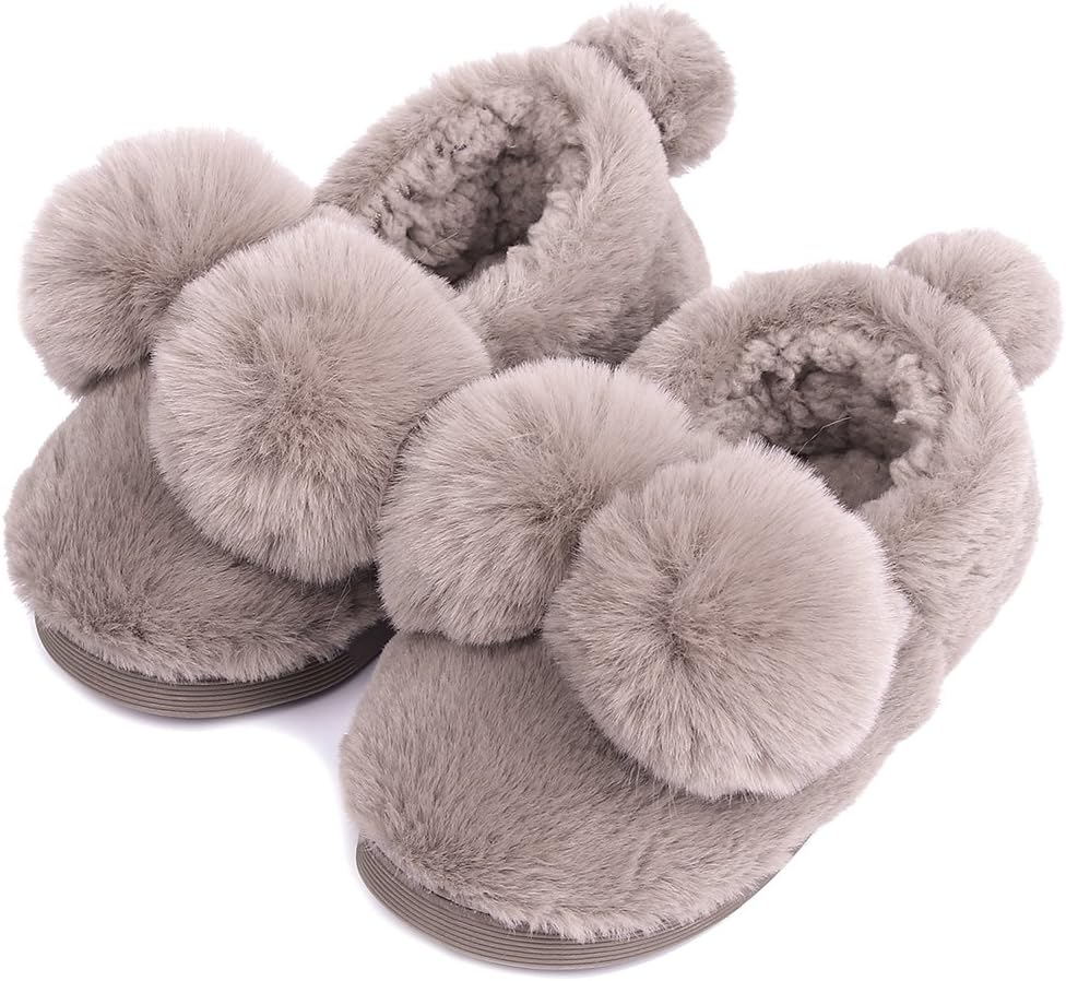 UIESUN Unisex Cute Ball Toddler Kids Shoes Slippers Boy Girl Winter Soft Bedroom Indoor House
