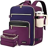 LOVEVOOK Travel Backpack For Women,40L Carry On Backpack Flight Approved,TSA Personal Item Travel Bag Fits 17 Inch Laptop,Business Weekender Overnight Daypack with Toiletry Bag and Cubes