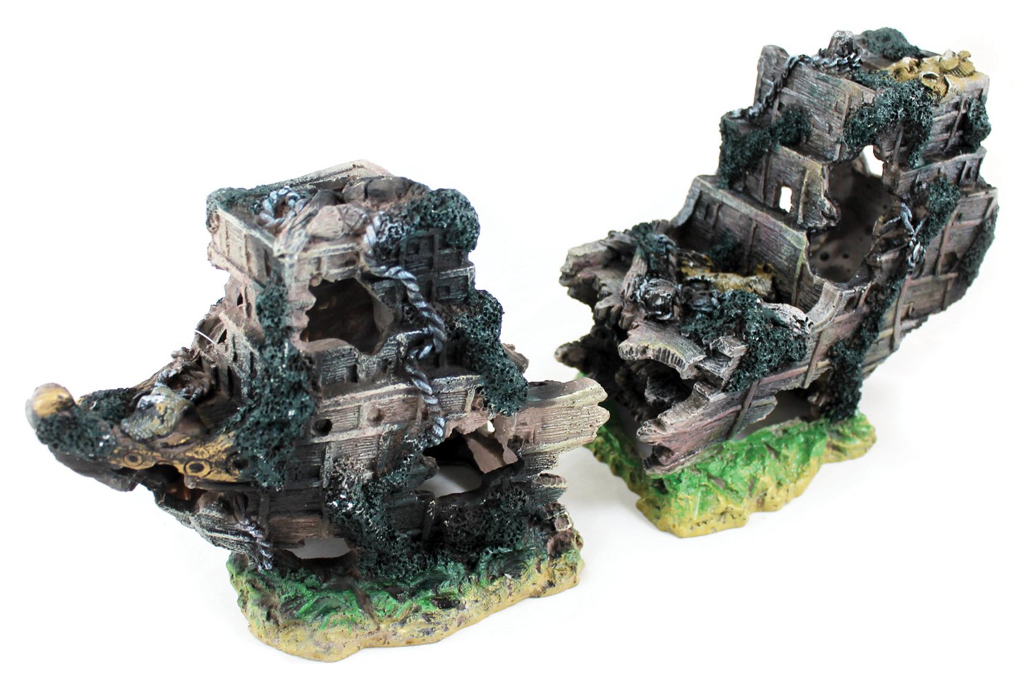 Aqua One Medium 43cm Piece Shipwreck 2 Piece Ornament for Fish Tanks and Aquariums