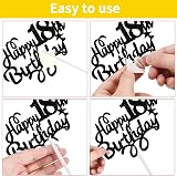 Domgoge 18th Birthday Cake Topper Black Gold Glitter 25pc Star Heart Balloon view 6