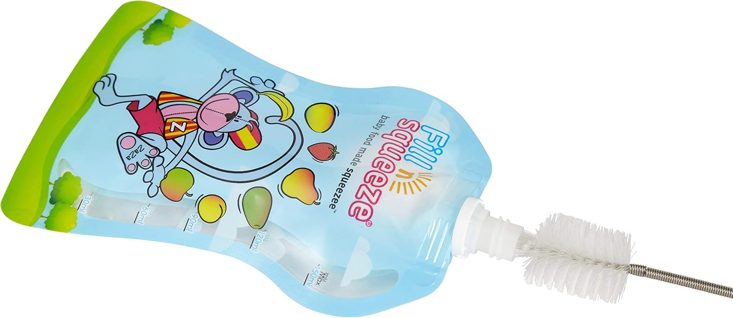 Fill n Squeeze Baby Food Pouches - UK Made Reusable Baby Weaning Toddler Smoothie Pouches - BPA & PVC Free no Leak Pouch - Use with Baby Food Pouch Maker. - Image 3