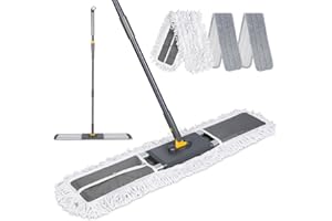 36" Commercial Dust Mops for Floor Cleaning, Masthome Professional Industrial Mop with 3 Pads, Heavy Duty Commercial Mop with 62'' Long Handle,Large Floor Mops for Office Garage Warehouse Factory Mall