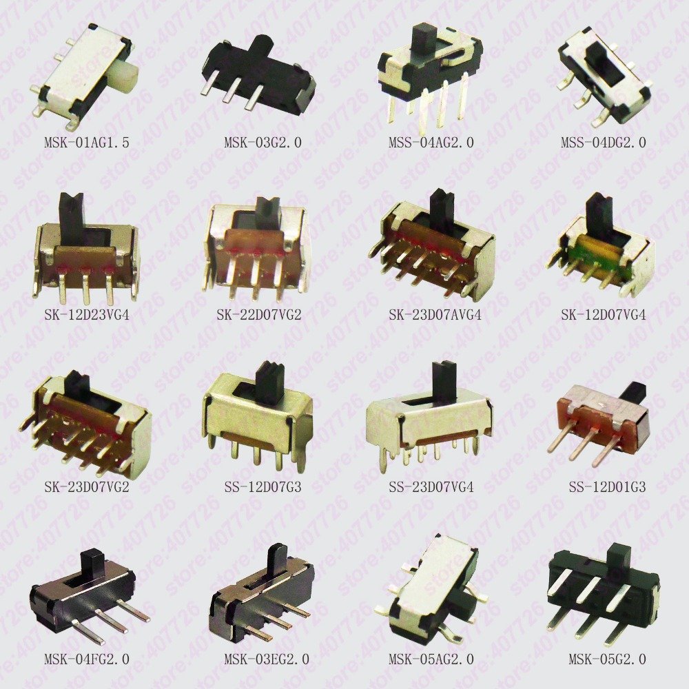 Buy 160PCS/16TYPES Mini Slide Switch OnOFF Micro Toggle Switch 1P2T H