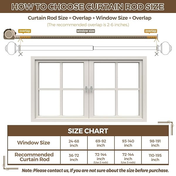 1 INCH CURTAIN RODS 36 TO 72 INCHES(3 TO 6 FT) TELESCOPING SINGLE DRAPERY ROD, USFOOK SILVER CURTAIN RODS FOR WINDOWS 24 TO 68 INCHES WITH TRANSLUCENT FINIALS