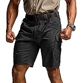 CQR Men's Flex Casual Cargo Shorts, Lightweight Water Resistant Golf Shorts, Stretch Tactical Work Shorts with Multi-Pocket