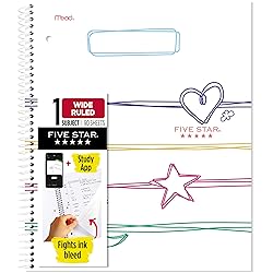 Five Star Spiral Notebook + Study App, 1