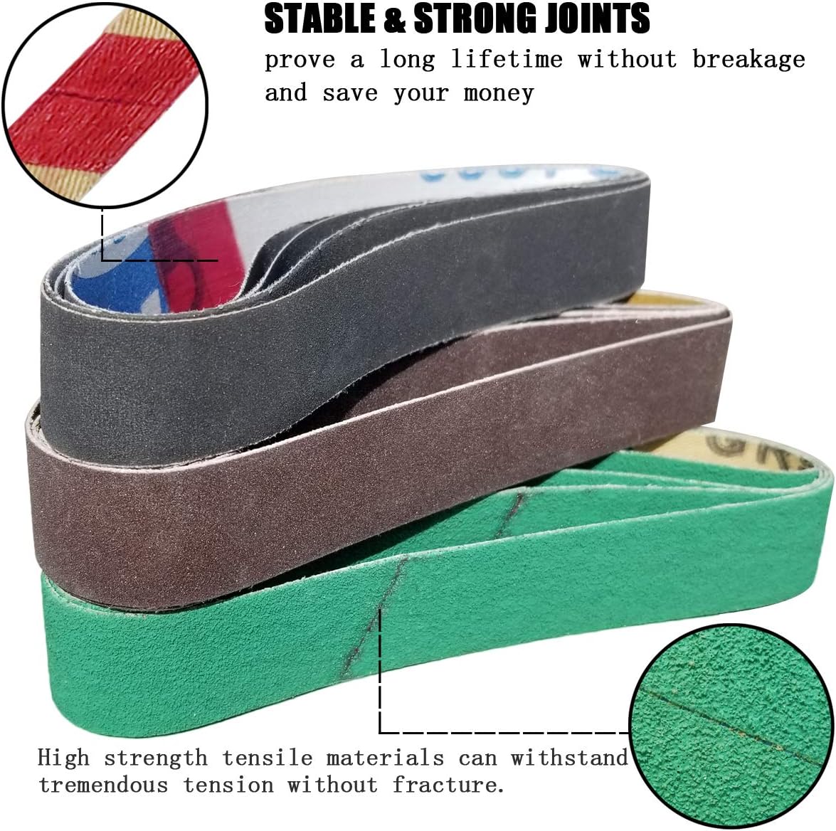 24 Pcs Knife Sharpener Sanding Belts, 3/4" x 12" Replacement Belt Kit for the Ken Onion Edition Work Sharp Knife & Tool Sharpener - 4 belts each of 80/120/240/400/1000/1200 Grits - - 