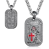 Sbzxbt Knights Templar Necklace/Archangel Michael Necklace 925 Sterling Silver Mens Necklace Birthday Jewelry Gifts for Men Women