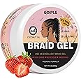 Braid Gel Good for Twist, Locs, Braids, Edge No Flake Extra Hold High Shine Braiding Gel & Edge Control, Loc Gel Long Lasting for Locks, Cornrows Smooths & Tames Frizz 8.8oz (Strawberry Flover)