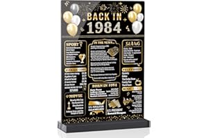 WEMING 40th Birthday Decorations for Men, 40th Anniversary Decorations, 40 Year Old 1984 Birthday Party Decoratinos, Back in 1984 Poster Table Sign