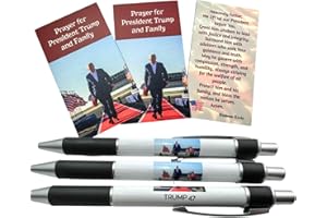 Westmon Works Donald Trump Pen and Prayer Card Pack 47th President of the United States of America Bundle, 3 of Each