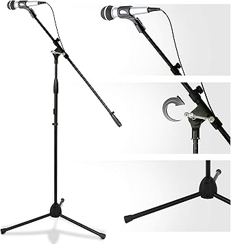 Amazon Com Multimedia Ipad And Microphone Stand Universal Mic Holder Adjustable Extender Bar And Multi Mount Boom Clip W Universal Tablet Or Ipad Griper Starter Kit Sturdy And Durable Pyle Pmkspad1 5 Electronics