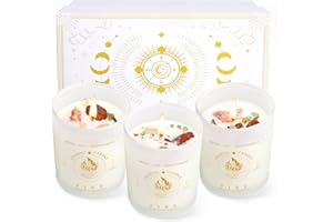 SUHCTUPTX Zodiac Birthday Gifts for Women, Lavender Scented Candles for Women, Soy Candles with Healing Crystals Healing Stones, Spiritual Astrology Gifts Basket (Fire-Aries, Leo, Sagittarius)