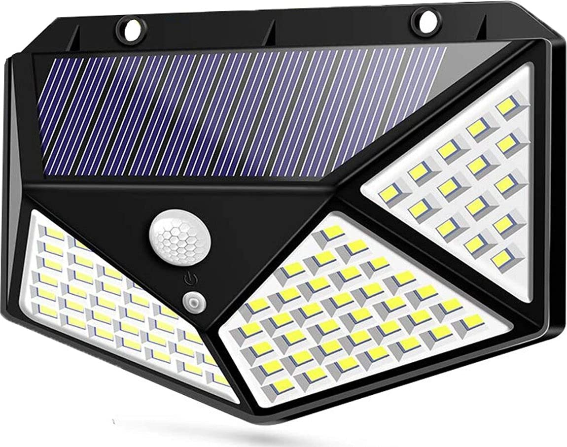 LONGYIFA Outdoor Wall lamp with Solar Panel 100 led Twilight Motion Sensor