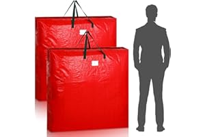 Yeyeplum 2 Pcs 48 Inch Christmas Wreath Storage Bags Christmas Wreath Storage Containers with Handle Extra Large Waterproof Zipper Garland Bag for Protect Xmas Holiday Garland Ornament