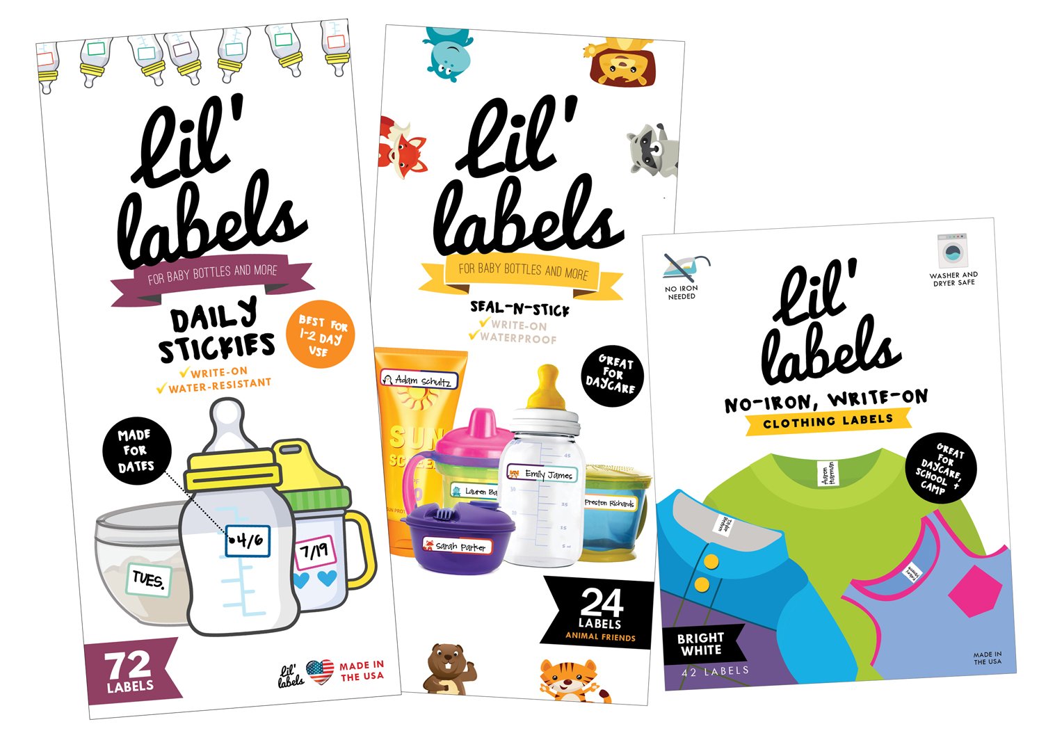 Day Care Labels 60ct Dishwasher Safe Horse Baby Bottle Labels ...