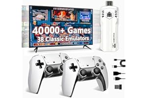 HEILU Upgrade Retro Game Stick Pro, Wireless Retro Gaming Console with 40000+ Games, Built-in 38 Game Emulators, Plug and Play Video Games for TV, 4K, Retro Game Console with Dual 2.4G Controllers