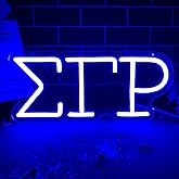 Sigma Gamma Rho Neon Light Sign, Dimmable LED Sorority Greek Lettering 11.8 x 5.1 in, Elegant Sorority Neon Signs Wall Decor for Girls Kids Room Bedroom Bar Birthday Gifts (Blue)