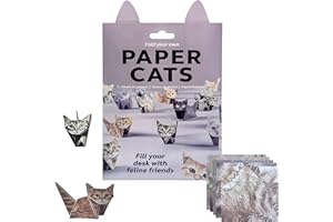 ICEACRIN Christmas Stocking Stuffer DIY Paper Cats Origami Kit for Making Cute Origami Cat, Crafts for Adults & Kids Activities Paper Cats for Desk Decoration, Gift for Cat Lovers Who Love