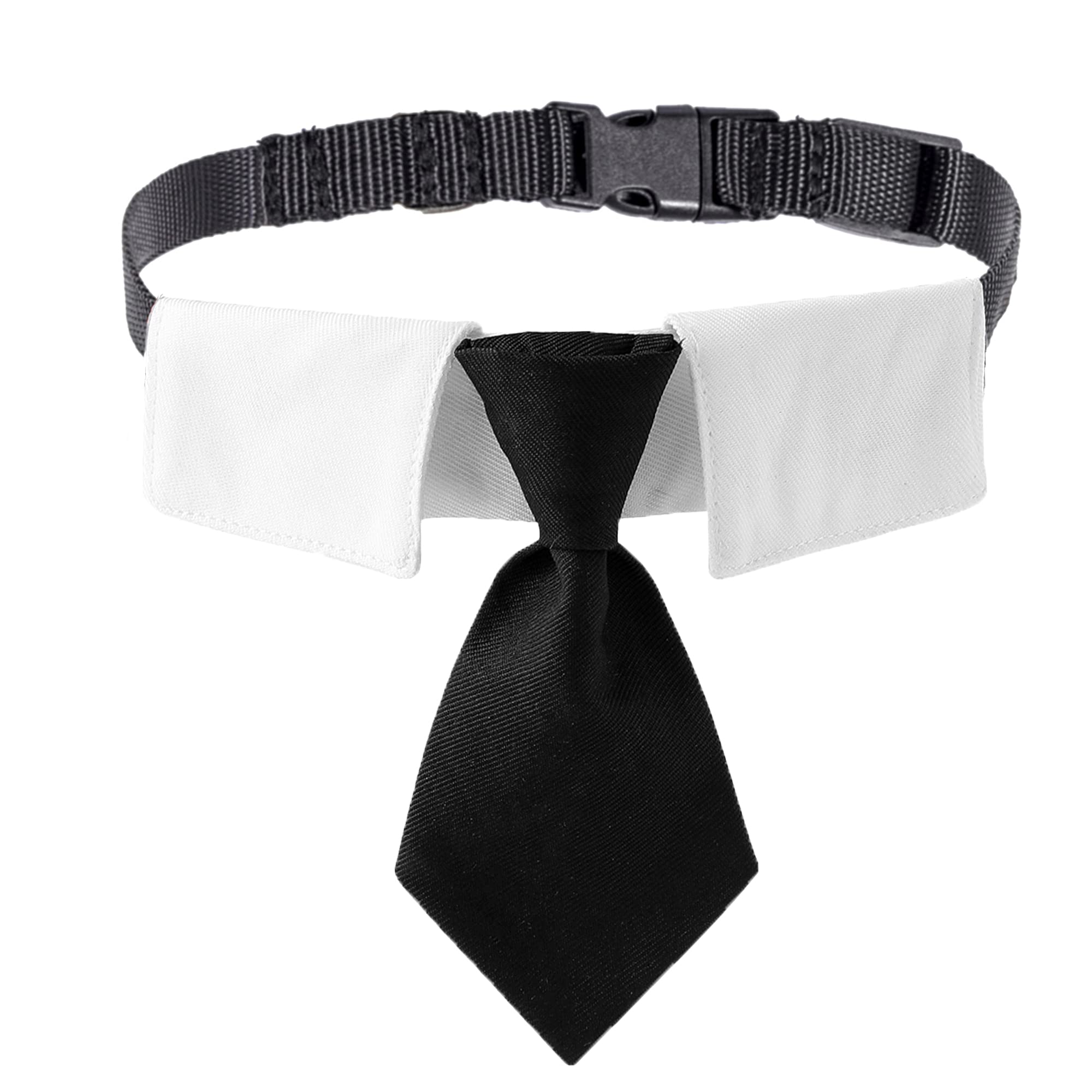 Photo 1 of ADOGGYGO Adjustable Dog Neck Tie Collar Pet Collar with Black Necktie Wedding Formal Tux Collars for Large Dogs Pets (Large)