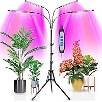 Wolezek LED Grow Lights for Indoor Plants, Full Spectrum Plant Light with Adjustable 15-61 inches Tripod Stand, 4-Head 80 LED