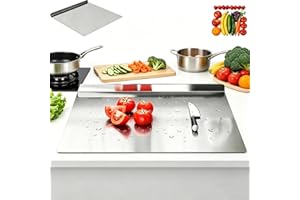 Stainless Steel Cutting Board with Lip for Kitchen | 2026 Premium Large Long-Lasting Multifunctional Cutting Board | Steel Ch
