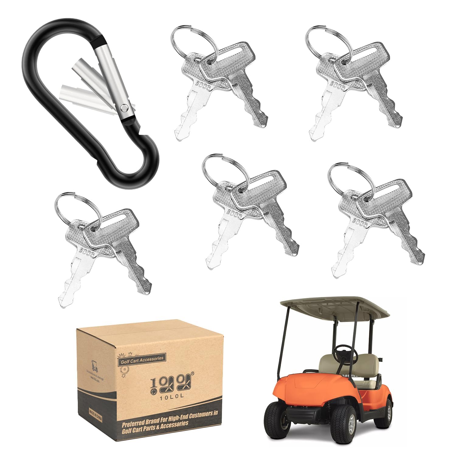 10L0L Golf Cart Replacement Ignition Keys for Yamaha G14 G16 G19 G20 G21 G29 Drive Electric Golf Buggy Replace OEM JU2-H2511-00/8000 Key (Pack of 10)