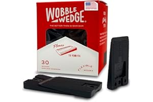 Wobble Wedges Flexible Plastic Shims, 30 Pack - MADE IN USA - Multi-Purpose Shim Wedges for Home Improvement & Work - Plastic Wedge, Table Shims for Leveling, Toilet Shims & Furniture Levelers - Black