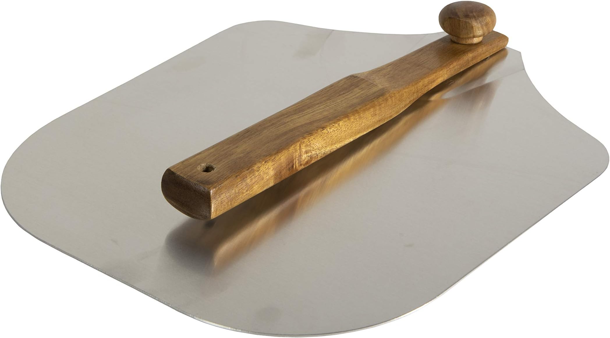 Pizzacraft Folding Aluminum Pizza Peel with All Natural Acacia Wood Handle, Measures 21.3" When Open, Rich Brown