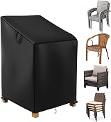 Raweao Waterproof Garden Chair Covers 500D Oxford for Stacking Chairs view 1