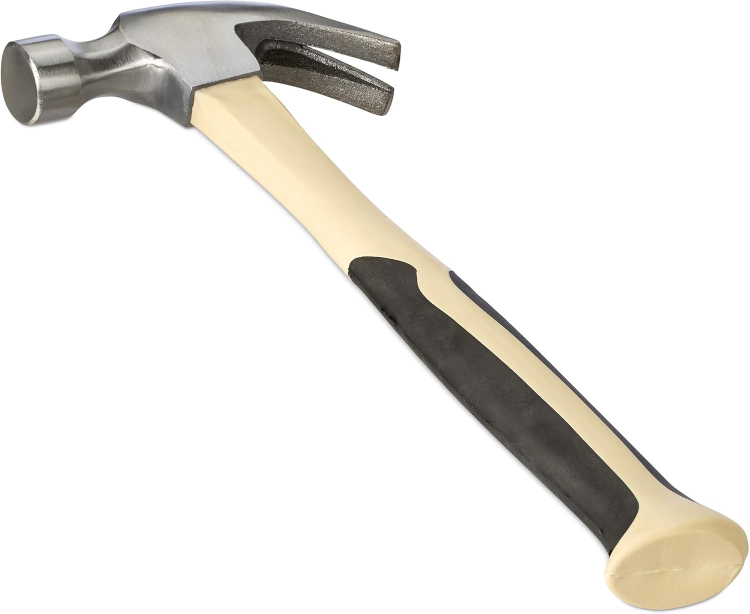relaxdays 10026298 Martillo Carpintero Ergonómico, Herramienta Carpintería, Sacaclavos, Acero, 33 cm, Beige y Plateado