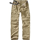 Hiking Pants Men Convertible Quick Dry UPF 50 Lightweight Zip Off Safari Fishing Travel Cargo Trousers