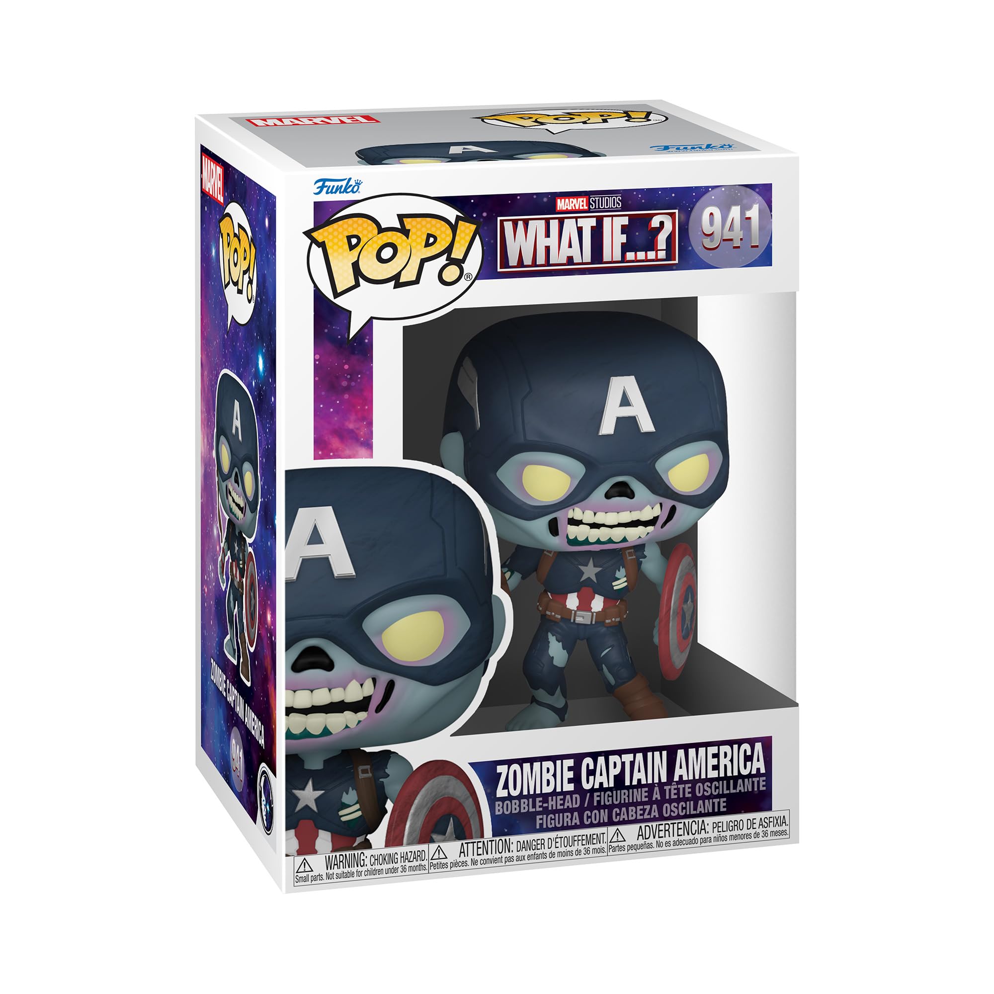 Funko POP! Marvel - What If - Zombie Captain America - Marvel What If - Collectable Vinyl Figure - Gift Idea - Official Merchandise - Toys for Kids & Adults - TV Fans - Model Figure for Collectors