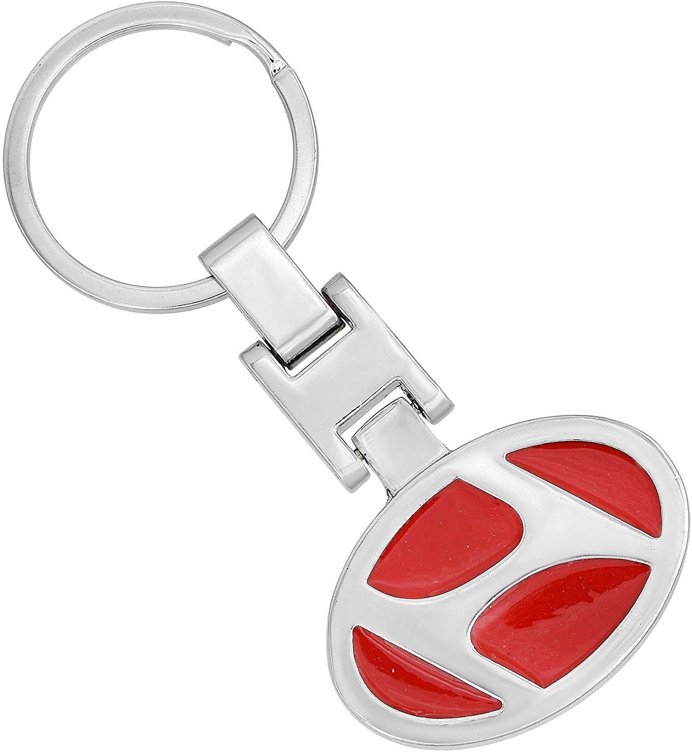 Stainless Steel Red Hyundai Logo Keyring Keychain Hyundai Accessory