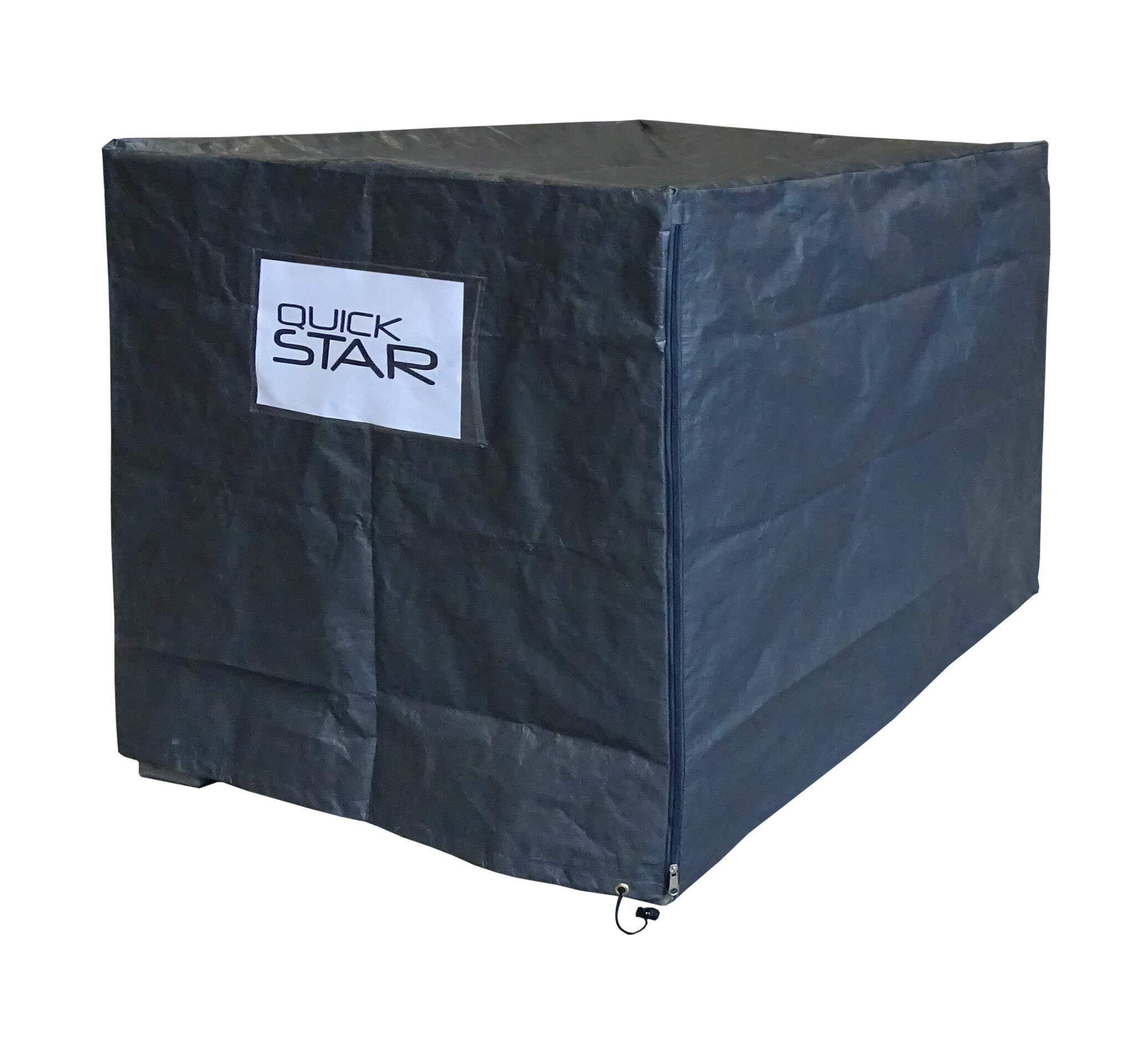 Quick Star Woven Polyethylene Protective Cover for Mesh Crate 125 x 85 x 95 cm Grey