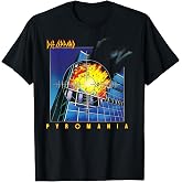 Def Leppard Pyromania Black Cotton T-Shirt, Classic Fit, Crew Neck, Short Sleeve, Adult