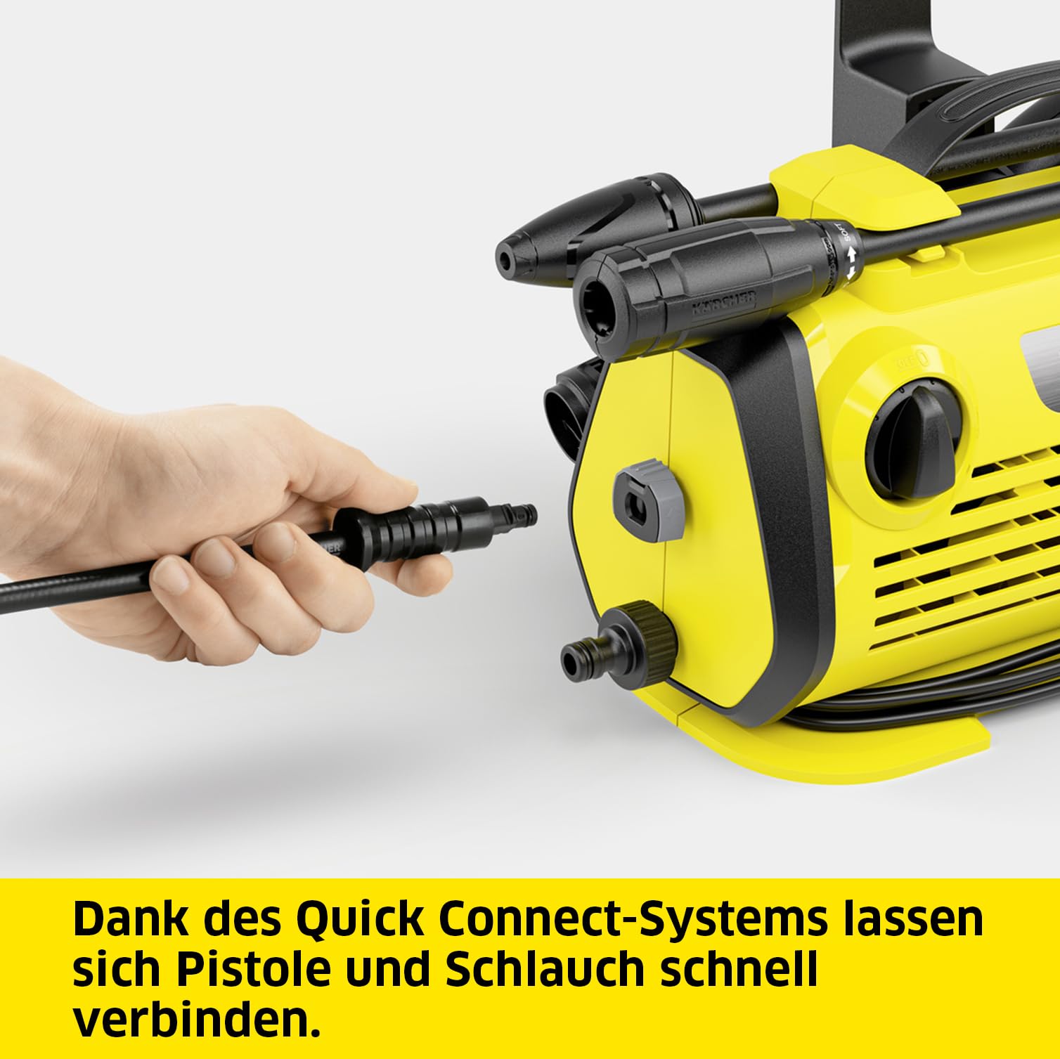 Kärcher Hochdruckreiniger K 3 Horizontal Plus, Druck: max. 120 bar, Fördermenge: 380 l/h, Flächenleistung: 25 m²/h, Gewicht: 4,8 kg, Hochdruckschlauch und -Pistole, Dreckfräser, Strahlrohr 6