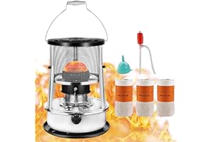 WINDPOST Kerosene Heater,Kerosene Heaters for Indoor Use,2600W Heating power,15㎡ Heating range,Portable Heater for Indoor and Outdoor, Camping and Fishing (White,4.5l)
