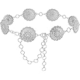 Liutufy Women's Rhinestone Waist Chain Belt Adjustable Metal Chain Belts for Dresses and Fashion Accessories