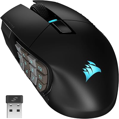 Corsair Scimitar Elite RGB Wireless MMO Mouse 26K DPI 16 Programmable Buttons