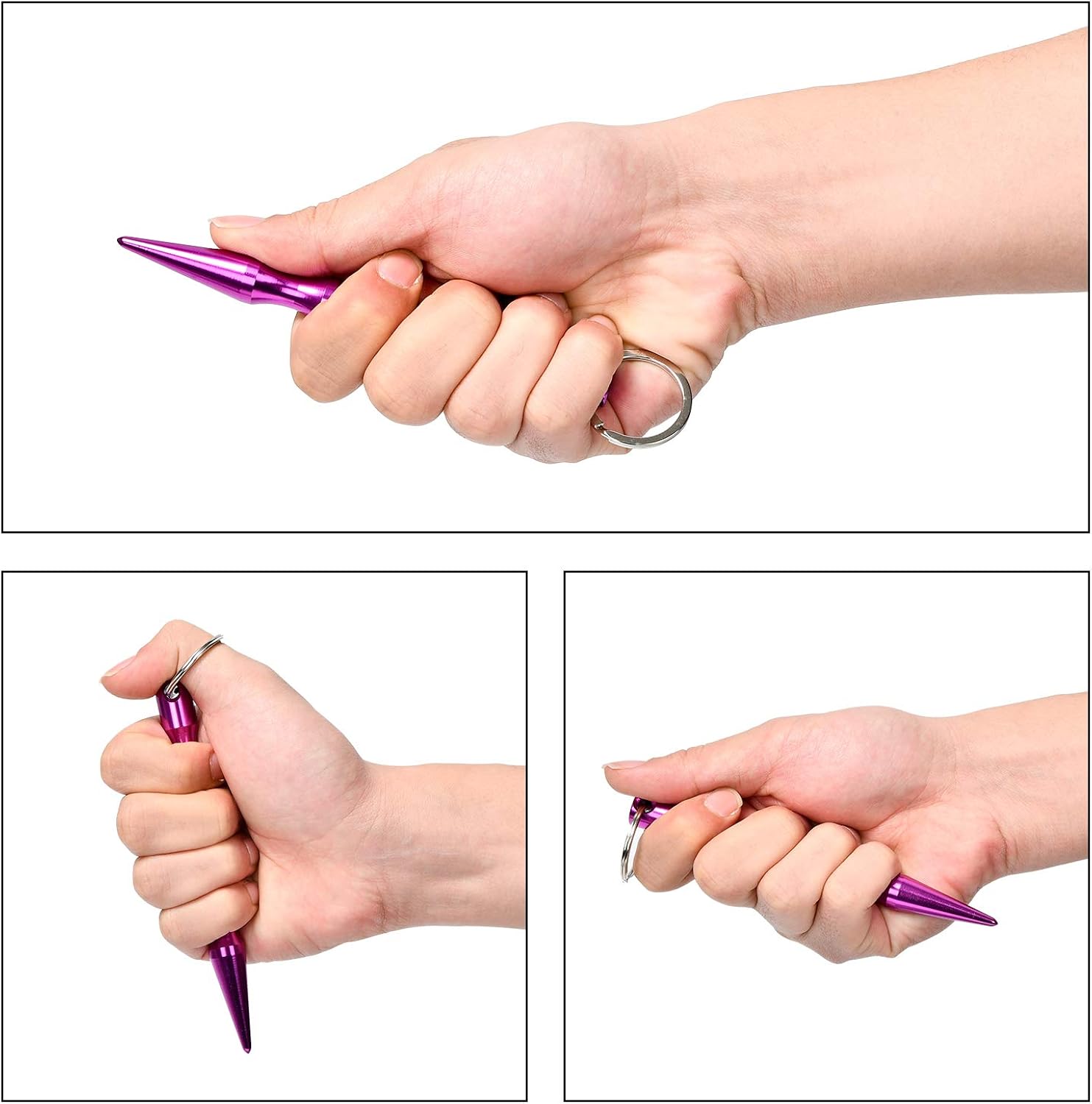 Self Defense Keychain Metal Cusp Portable Sturdy and Durable Aluminum for Girls Ladies Window Breaker, Women, 9 Pack: Clothing