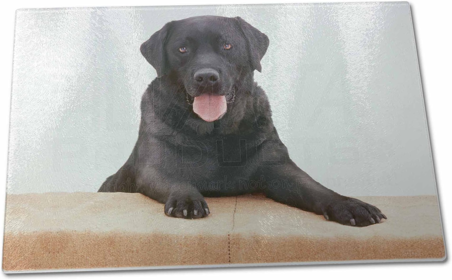 Advanta Group Black Labrador Dog X Large Glass Cutting Chopping Board