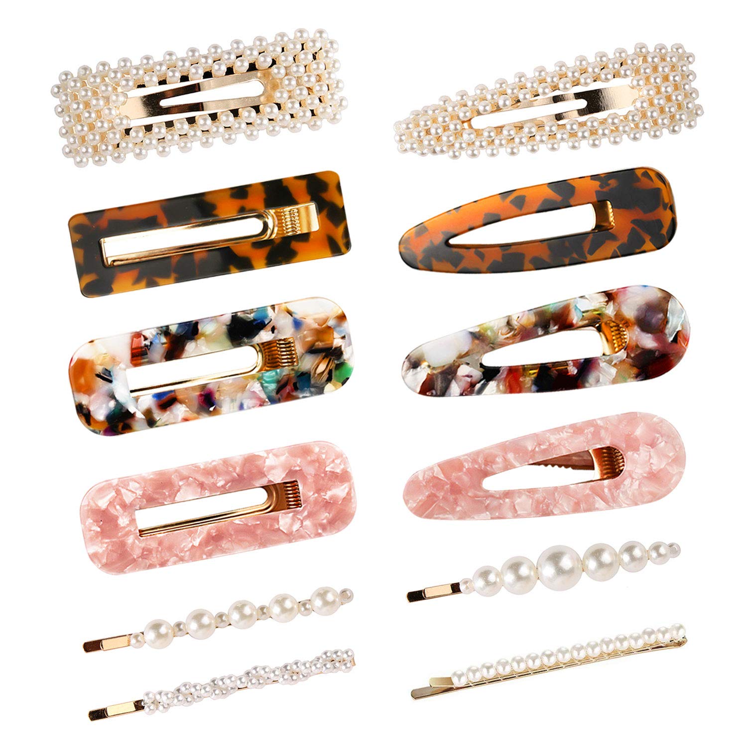 Langwolf Hair Clips for Women Girls, Styling Acrylic and Pearls Hair Barrettes for Ladies Short, Medium, Long, Braids Hair Decorations : Beauty