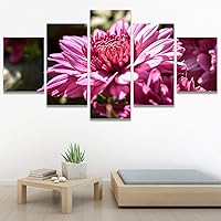 SIGNWIN 5 Panel Canvas Wall Art Modern Art Bohemian Bouquet Colorful Cool Floral Group Multicolor Photography Realism for Home Decorations Ready to Hang - 60