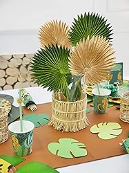 6 Pcs Pu Foam Artificial Palm Leaves Faux Palm