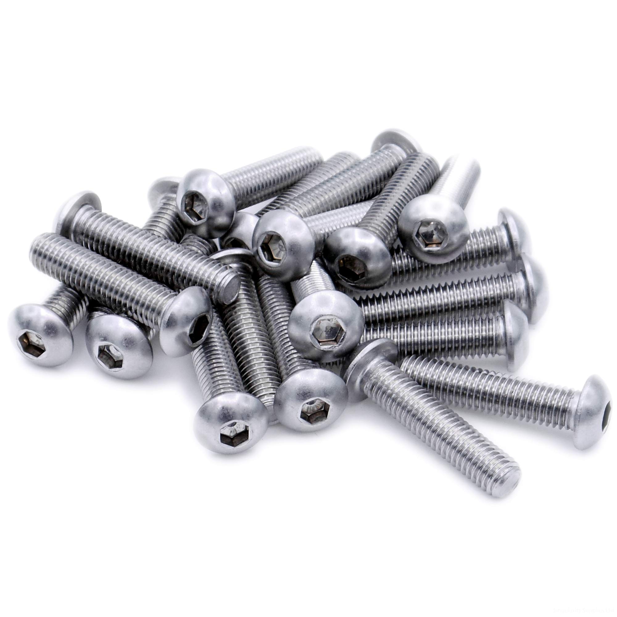 M3 (3mm x 5mm) Hex Socket Button Machine Screw (Bolt) - Stainless Steel (A2) (Pack of 20)