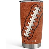 SANDJEST Football Tumbler 20oz Stainless Steel Insulated, Travel Coffee Cup, Sport Tumblers Gifts for Football Lovers, Men Women, Coach, Birthday, Christmas