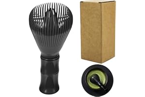 SUMSIVE Resin Matcha Whisk Traditional Japanese Chasen Matcha Tea Whisk Gifts for Tea Lovers Reusable Plastic Matcha Whisk for Authentic Tea Preparation (black)