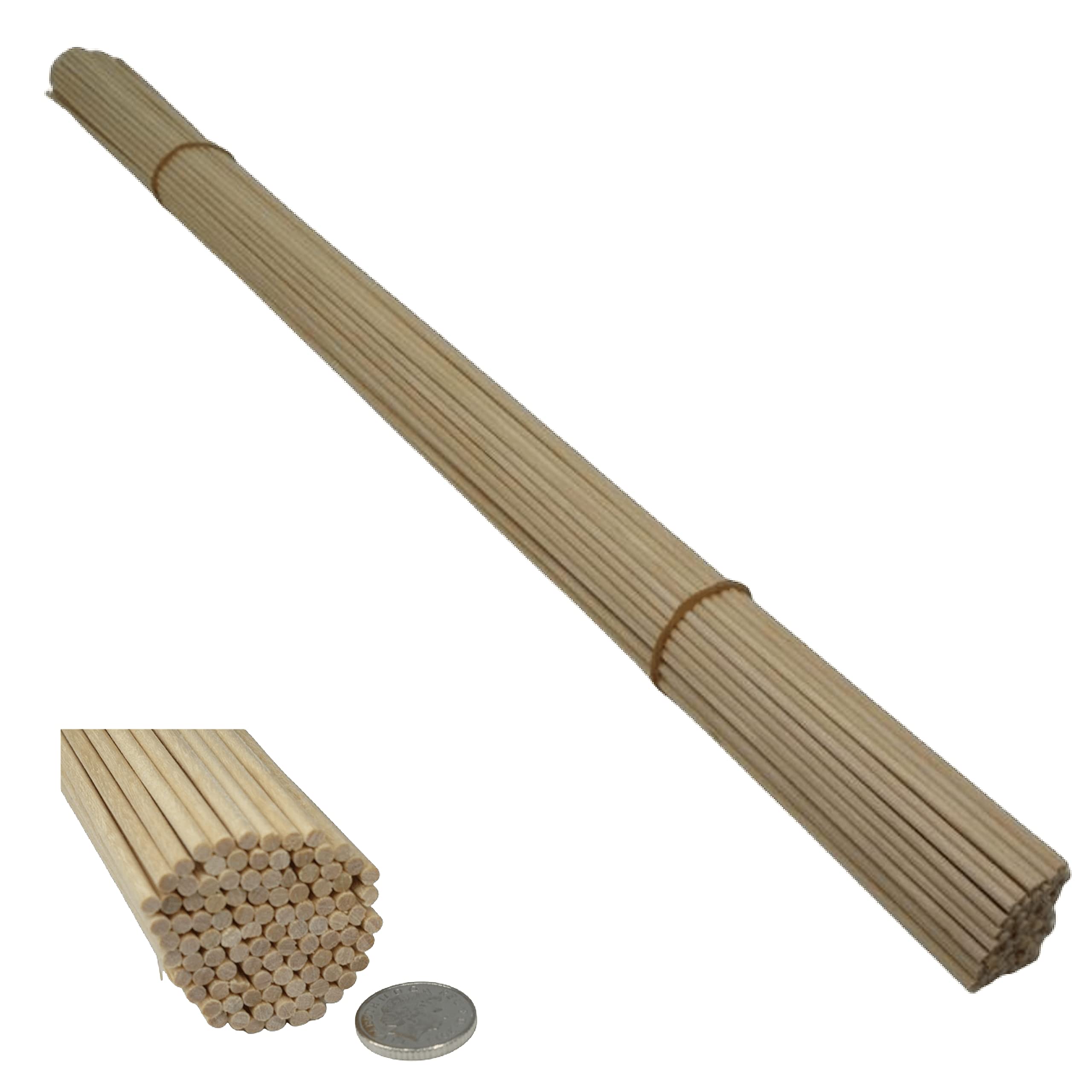 Trustleaf 60cm x 3mm Birch Hardwood Wooden Dowels/Craft Sticks (100 Pack)